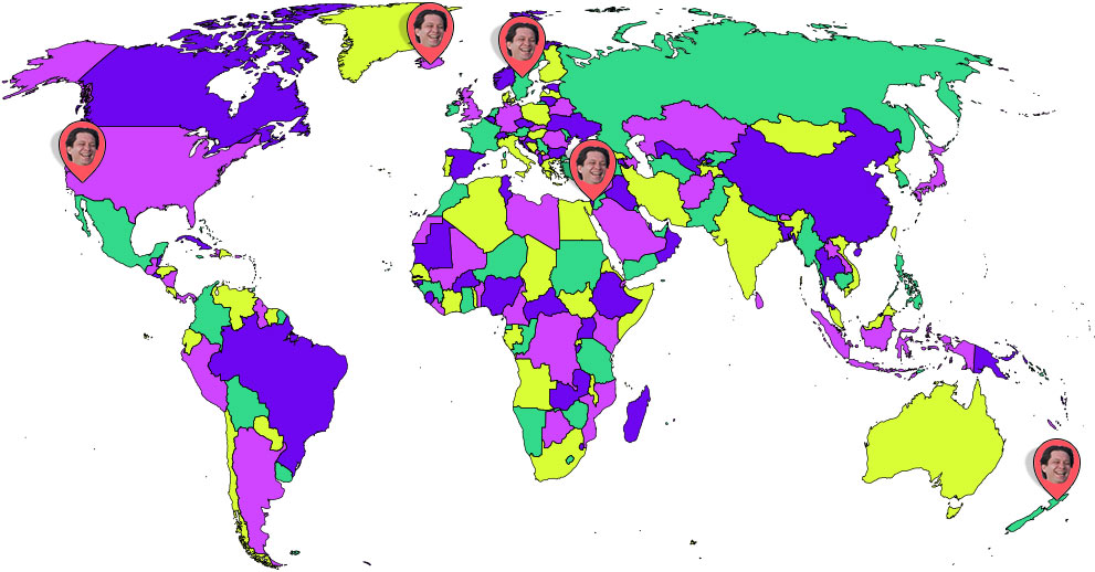 a map of where Ashlee has been