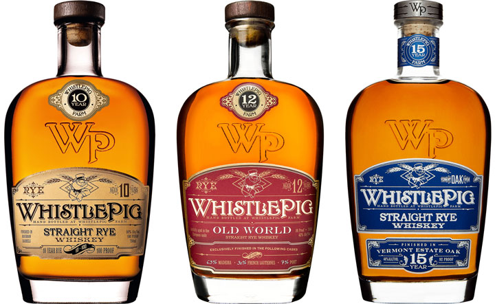The three varieties of whiskey that WhistlePig offers.