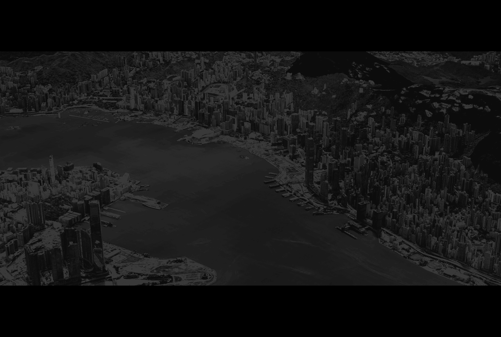 Animated transition from Victoria Harbour to full vector map of Hong Kong
