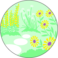 A simple illustration of a few different plans a stone walkway